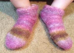 Slippers, after felting